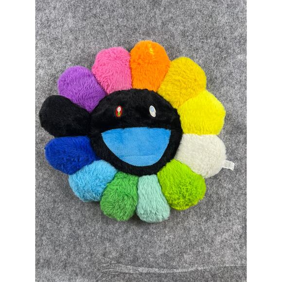 Takashi Murakami pillow rainbow black face smile‎ 40cm MUST HAVE! - Picture 1 of 2